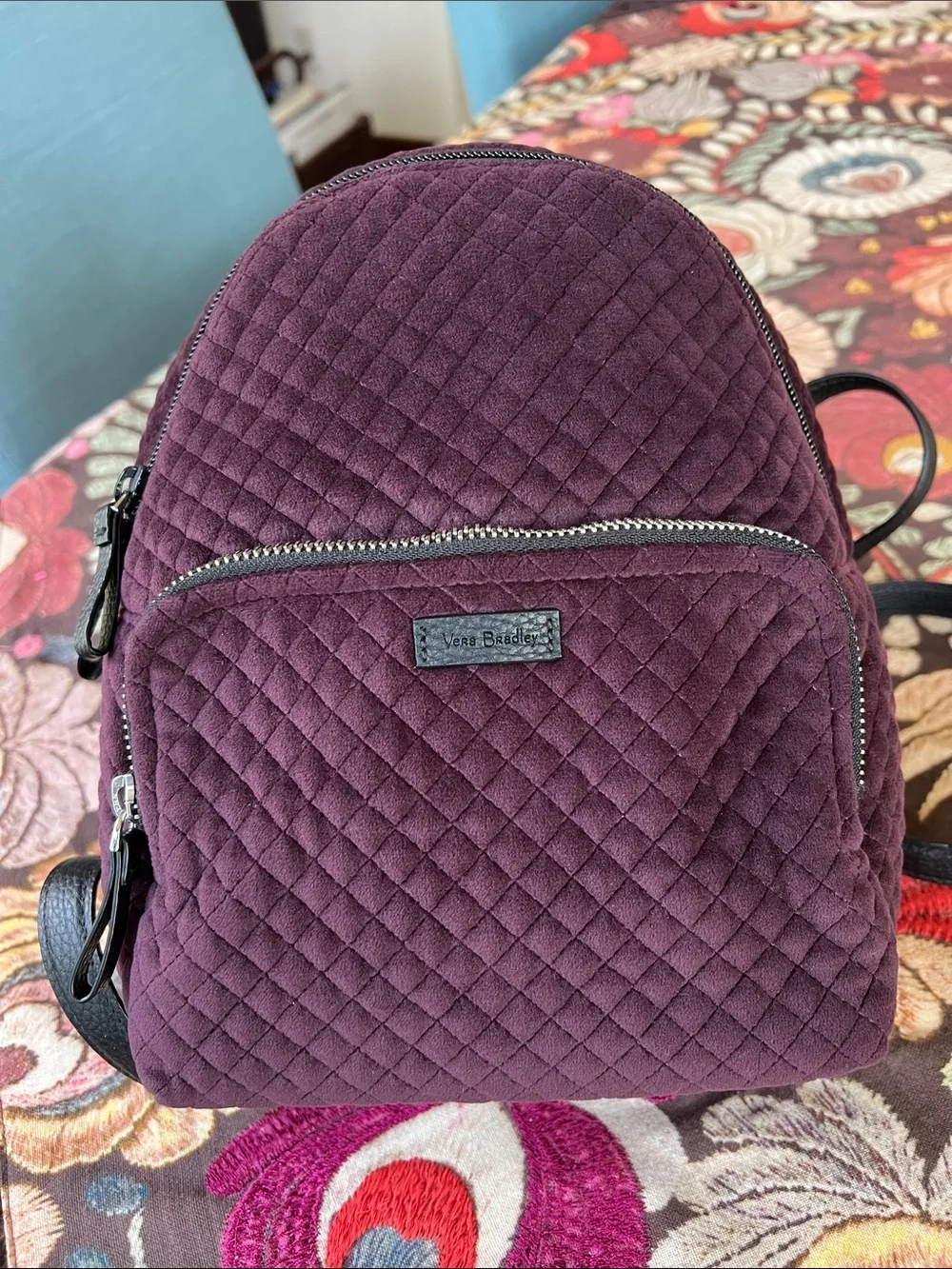 Vera Bradley  mini backpack velvet wine/black